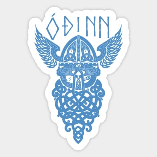 Odin Norse Pagan God Viking Mythology Allfather Blue Sticker